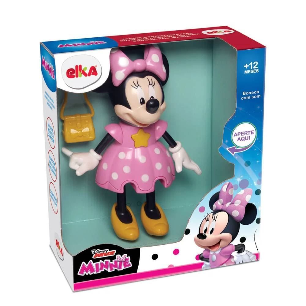 Boneca Minnie Mouse Conta Histórias Com Bolsa Elka - 856