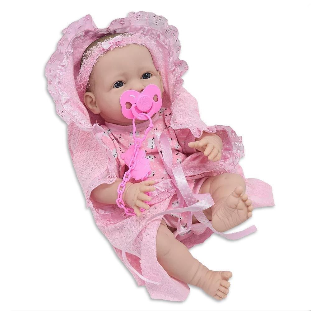 Boneca New Born Faz Xixi Divertoys - 8046 - Rosa