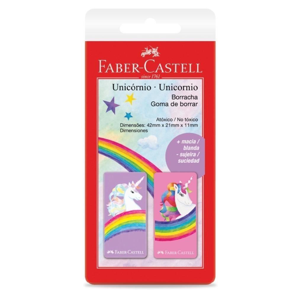 Borracha Unicórnio Faber Castell - Rosa e Lilás