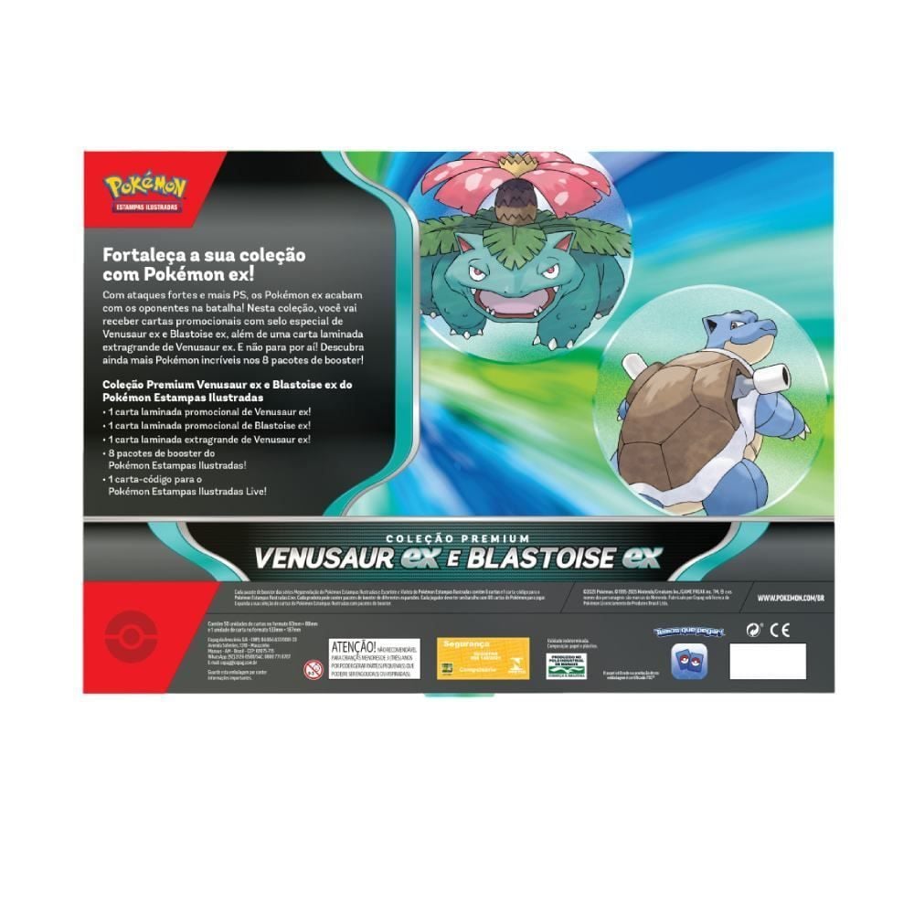 Box Pokémon Venusaur Ex E Blastoise Ex Coleção Premium - Copag
