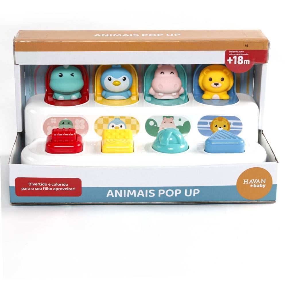 Brinquedo De Bebê Animais Pop Up Havan Toys - HBR0721