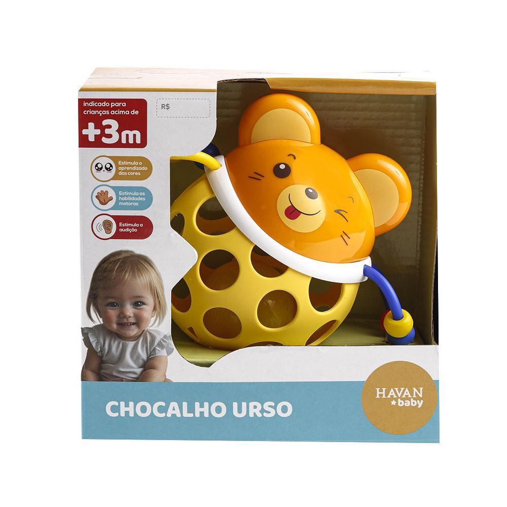 Brinquedo De Bebê Chocalho Urso Havan Baby - HBR0770