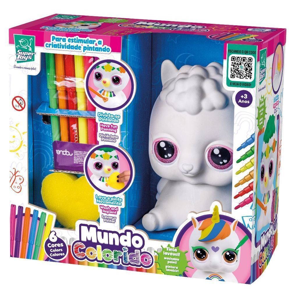 Brinquedo De Pintar Mundo Colorido Lhama Super Toys - 568