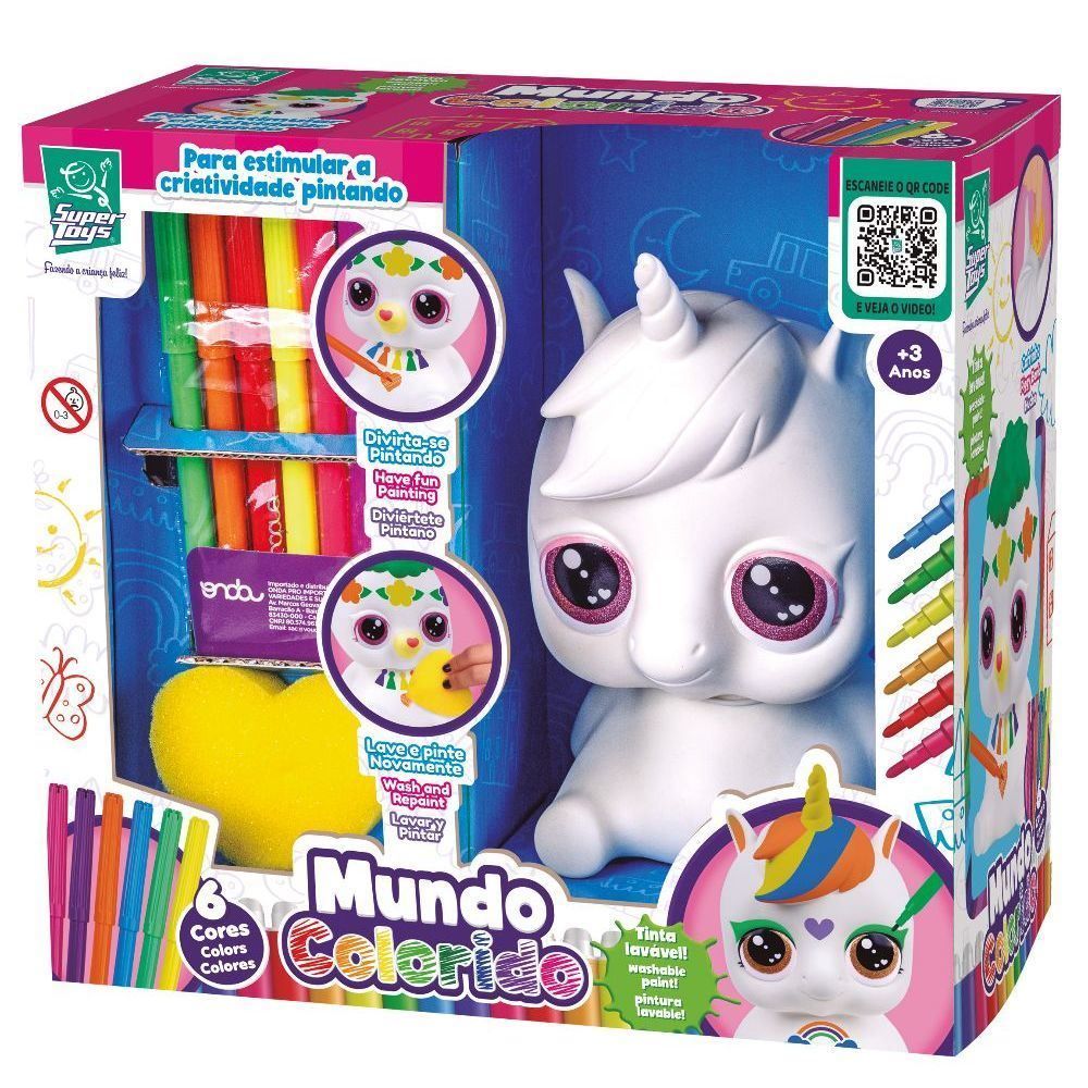Brinquedo De Pintar Mundo Colorido Unicórnio Super Toys - 567