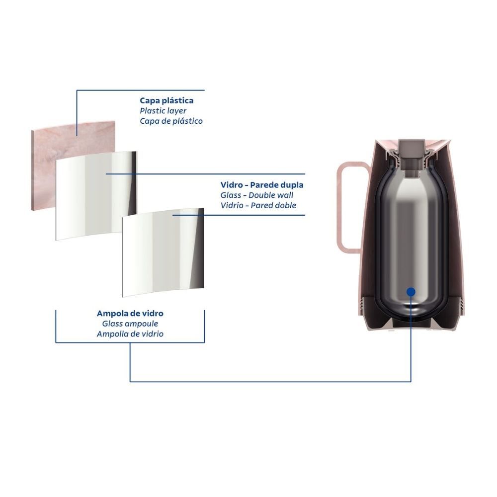 Bule Térmico Exata Marmorizado Tramontina Rosa - 500ml