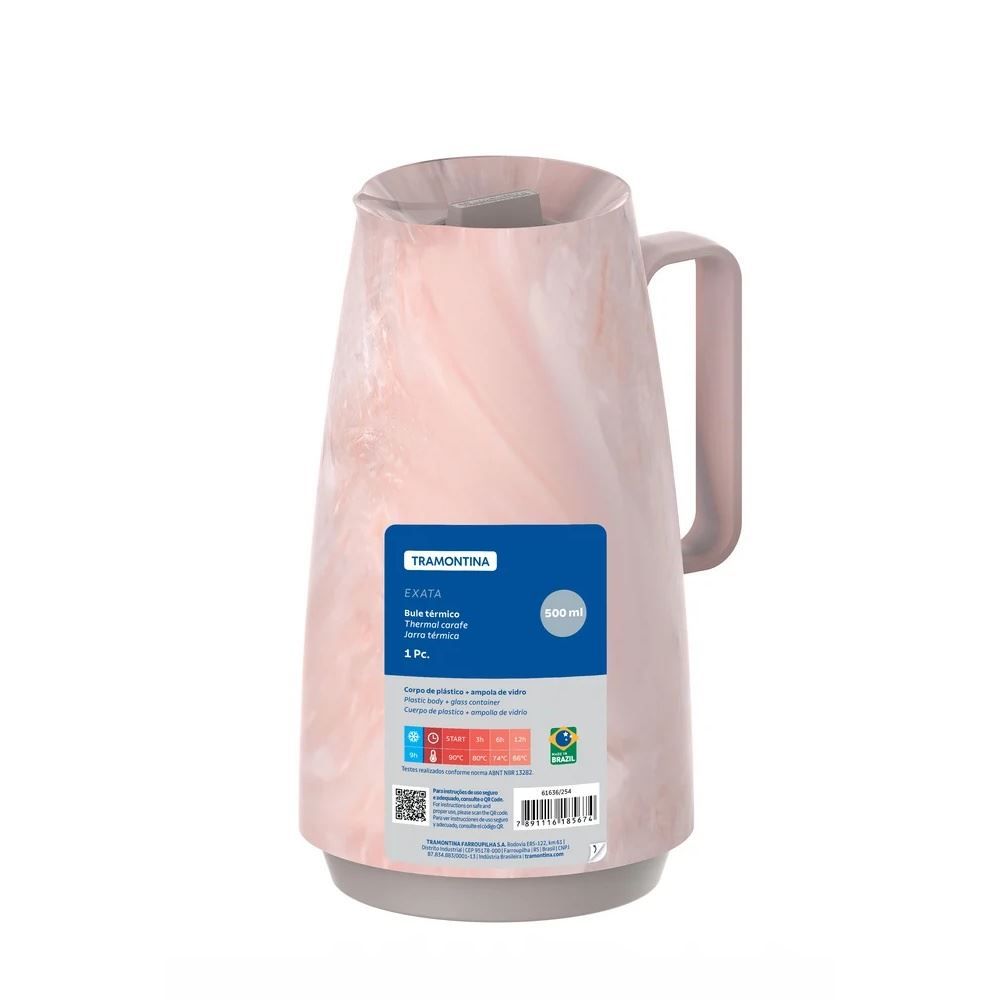 Bule Térmico Exata Marmorizado Tramontina Rosa - 500ml
