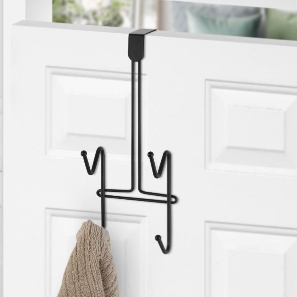 Cabide De Porta Com 2 Ganchos Black Arthi - Preto