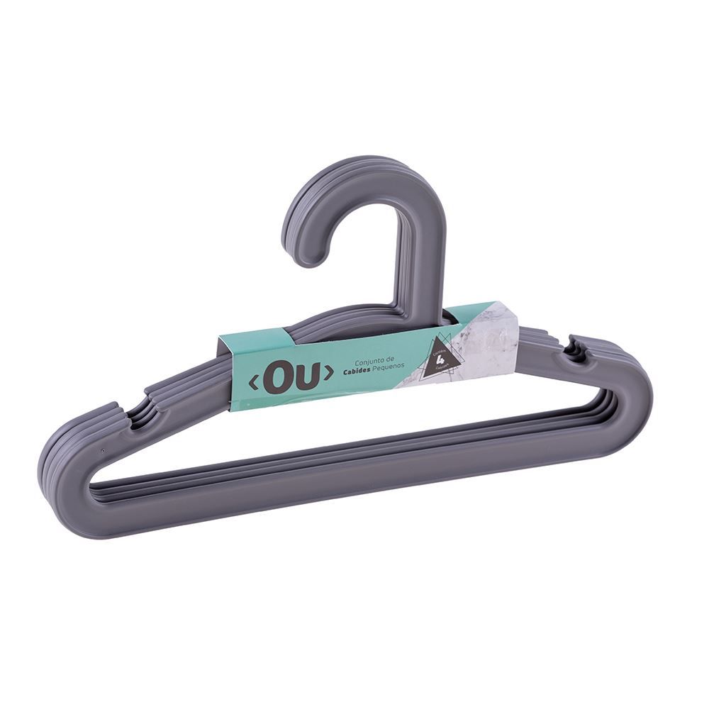 Cabide Para Calça Martiplast Com 4 Peças - Chumbo