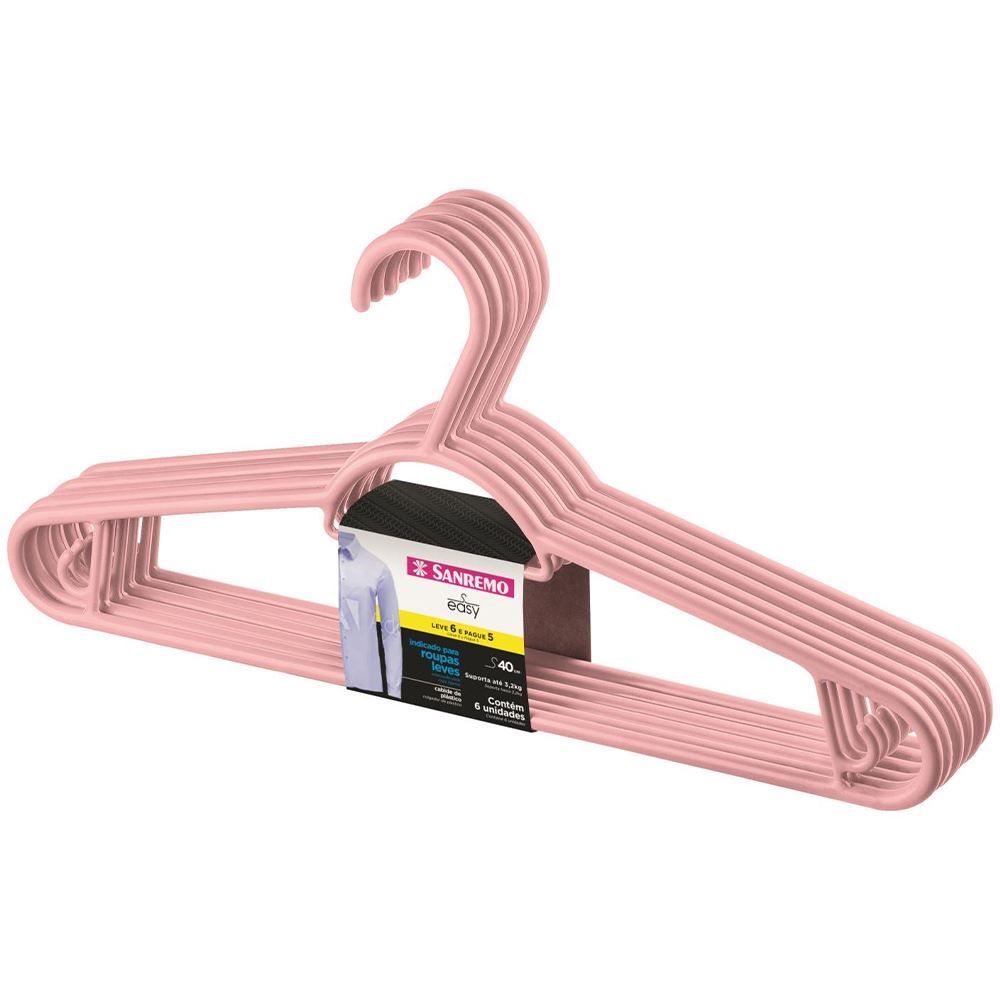 Cabide Pendura Leve 6 Pague 5 Sanremo - Rose