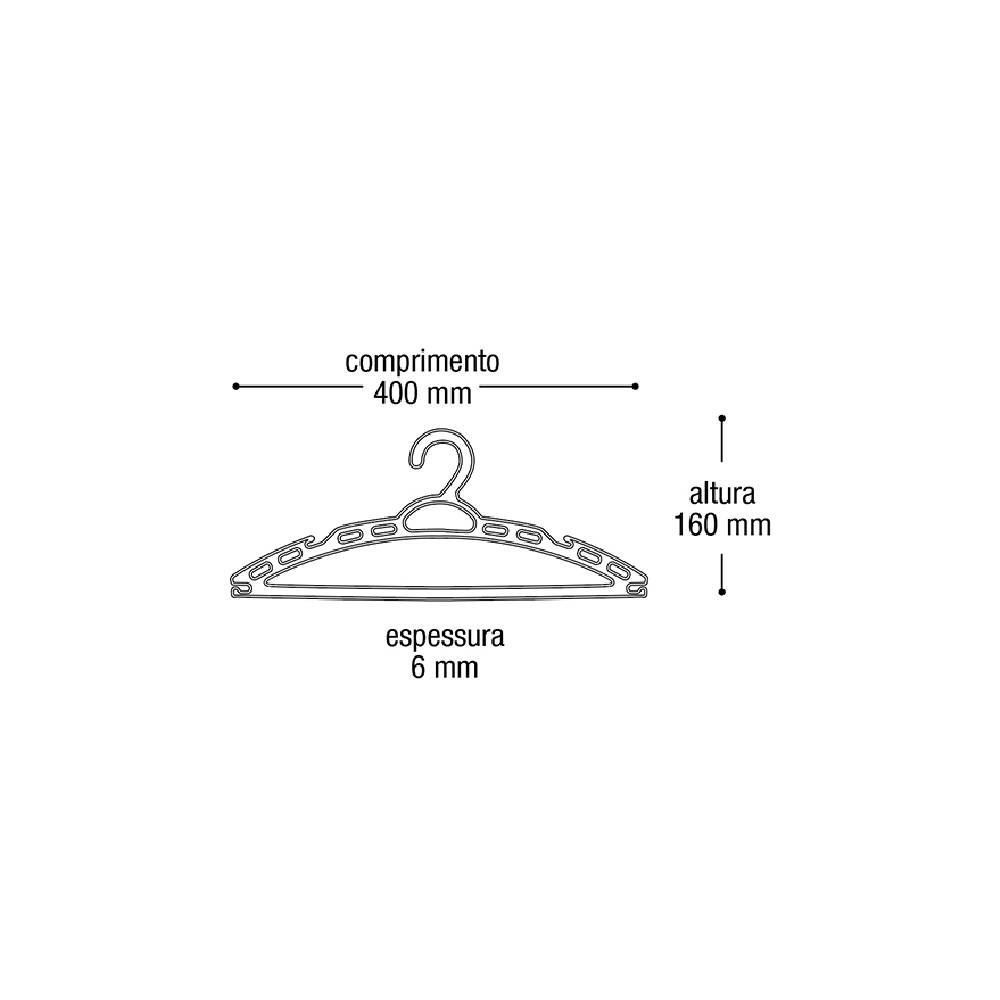 Jogo De Cabide Arqplast Super Resistente 10 Peças - Preto