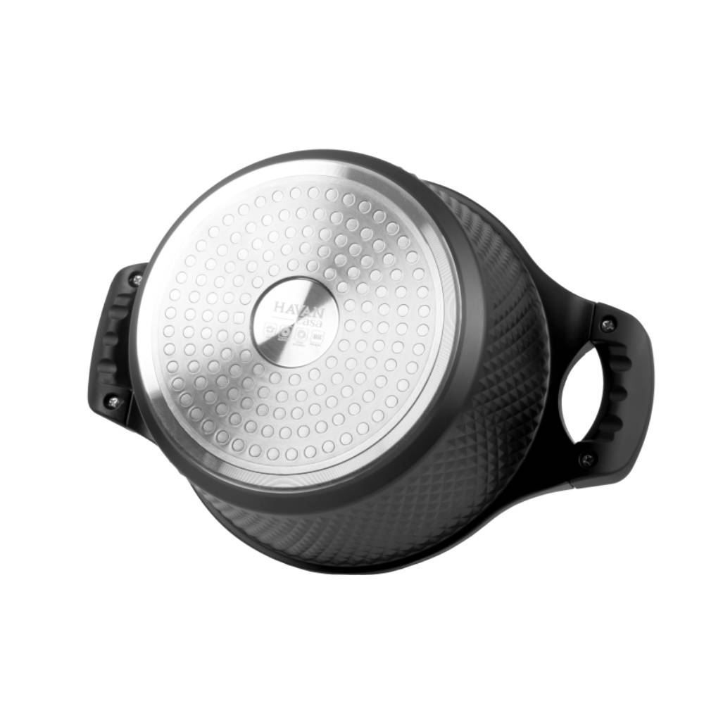 Caçarola De Indução Com Tampa Diamond Havan Casa 24Cm - Preto