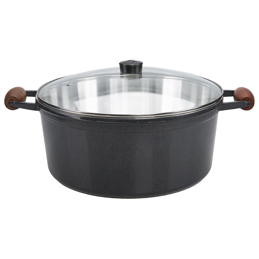 Caçarola Fundida Com Alças E Tampa Cava N32 10,6 Litros - Grafite