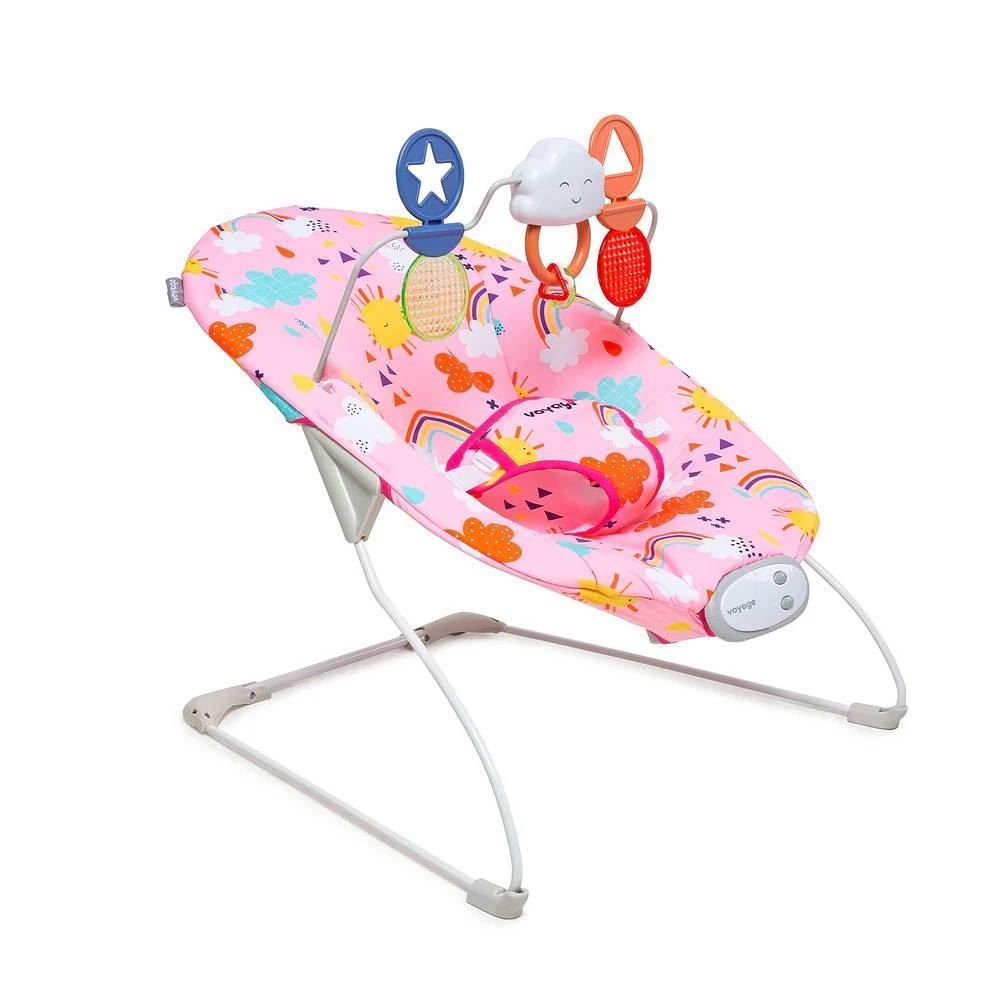 Cadeira De Descanso Bouncer Relax Com Brinquedos Voyage - Rosa Solar