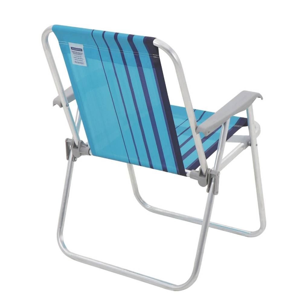 Cadeira De Praia Alumínio Alta Fixa Tramontina - Azul Claro