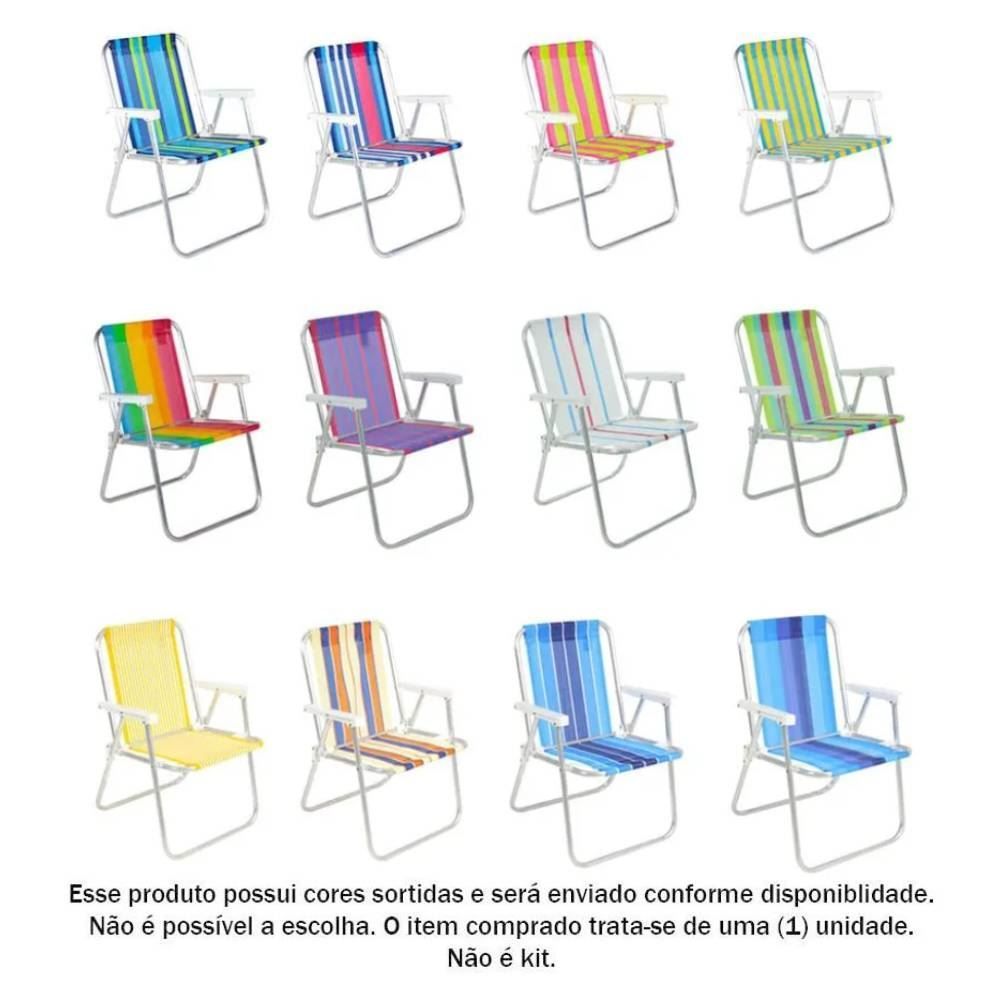 Cadeira De Praia Bel Alta Fixa De Aço - Sortido