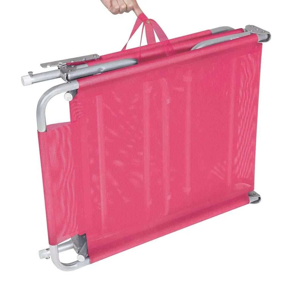 Cadeira De Praia Espreguiçadeira Alumínio Mor - Rosa