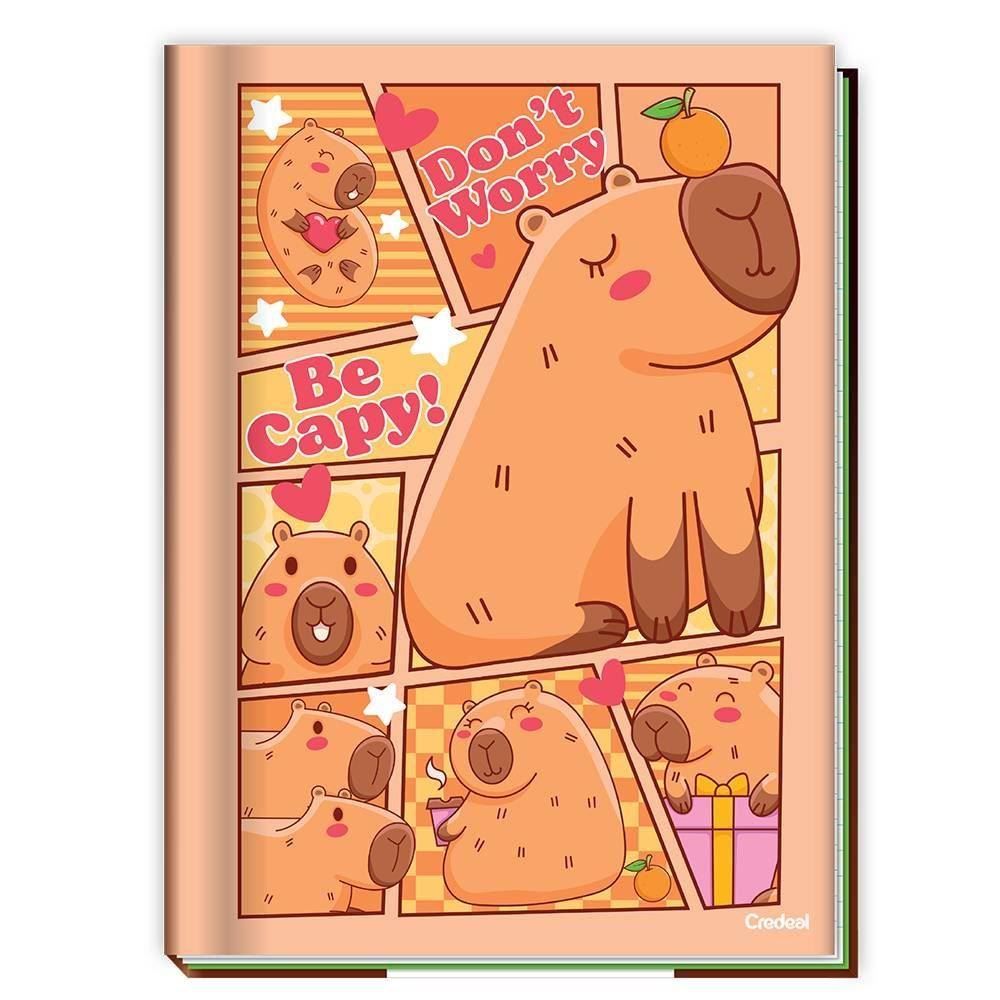 Caderno 1/4 Capa Dura Costurado 80 Folhas Credeal - Sortidos