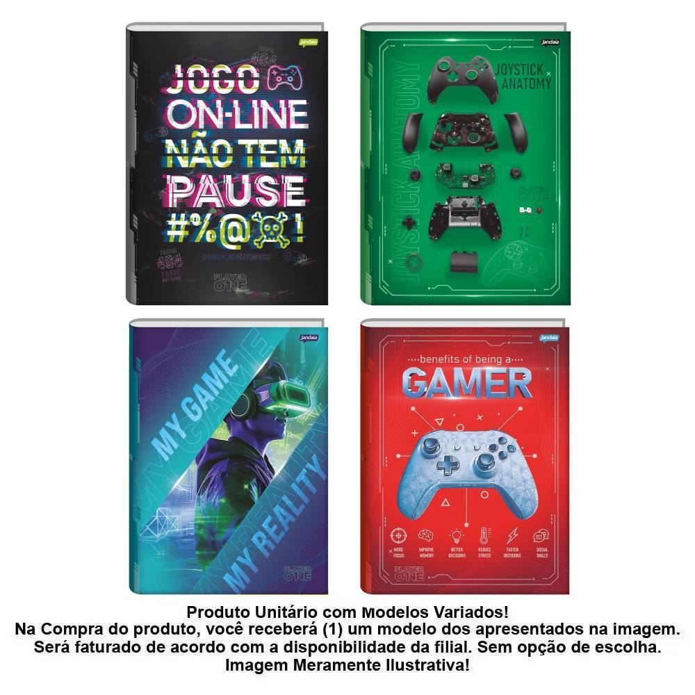 Caderno 1 Matéria Universitário Brochura Player 1 Jandaia - Sortido