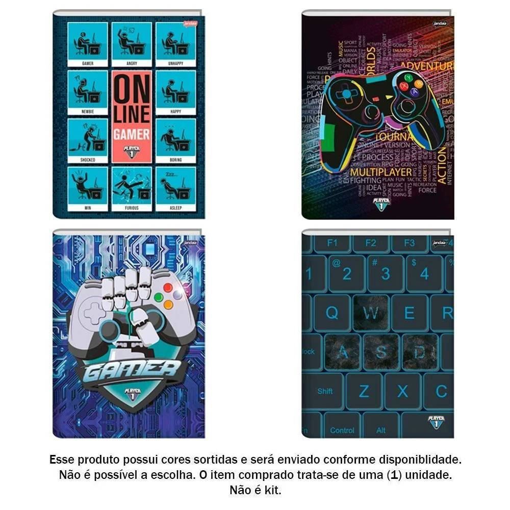 Caderno 1 Matéria Universitário Brochura Player 1 Jandaia - Sortido