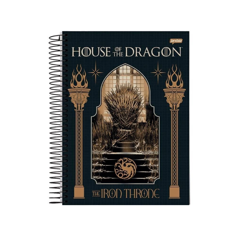 Caderno 10 Matérias Universitário House Of The Dragon Jandaia - Sortido