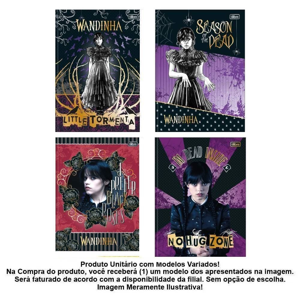 Caderno Brochura Capa Dura 1/4 Wandinha 80 Folhas Tililbra - Sortido