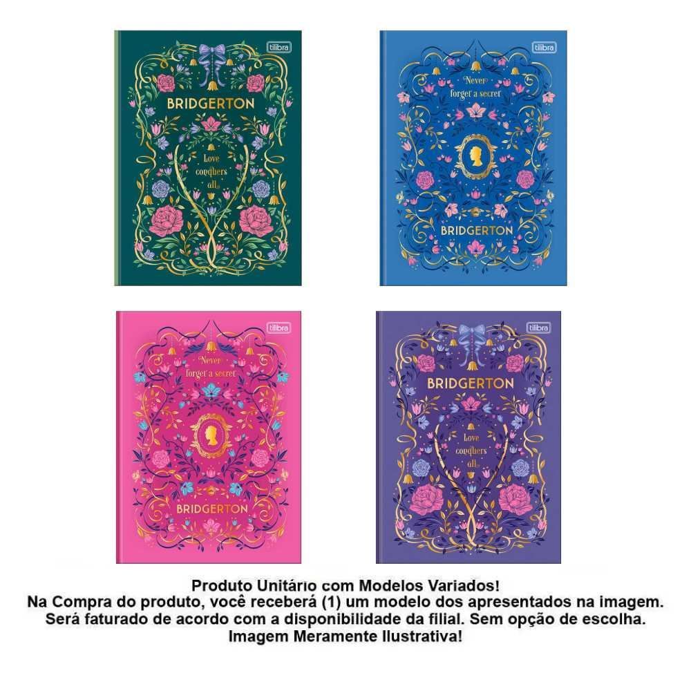 Caderno Brochura Capa Dura Colegial Bridgerton 80 Folhas Tilibra - Sortido