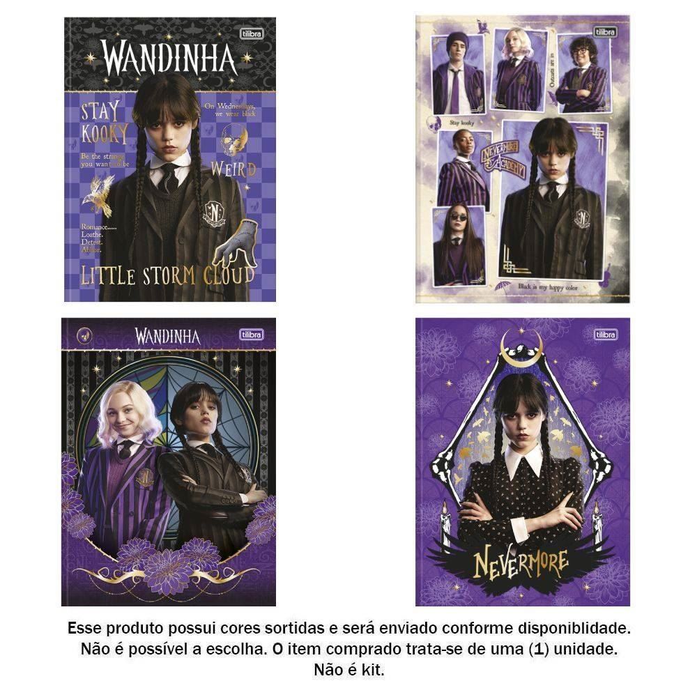 Caderno Brochura Capa Dura Universitário Wandinha 80 Folhas Tilibra - Sortido