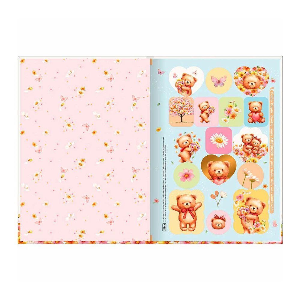 Caderno Capa Dura 1/4 Love Bears 80 Folhas Tilibra - Sortido