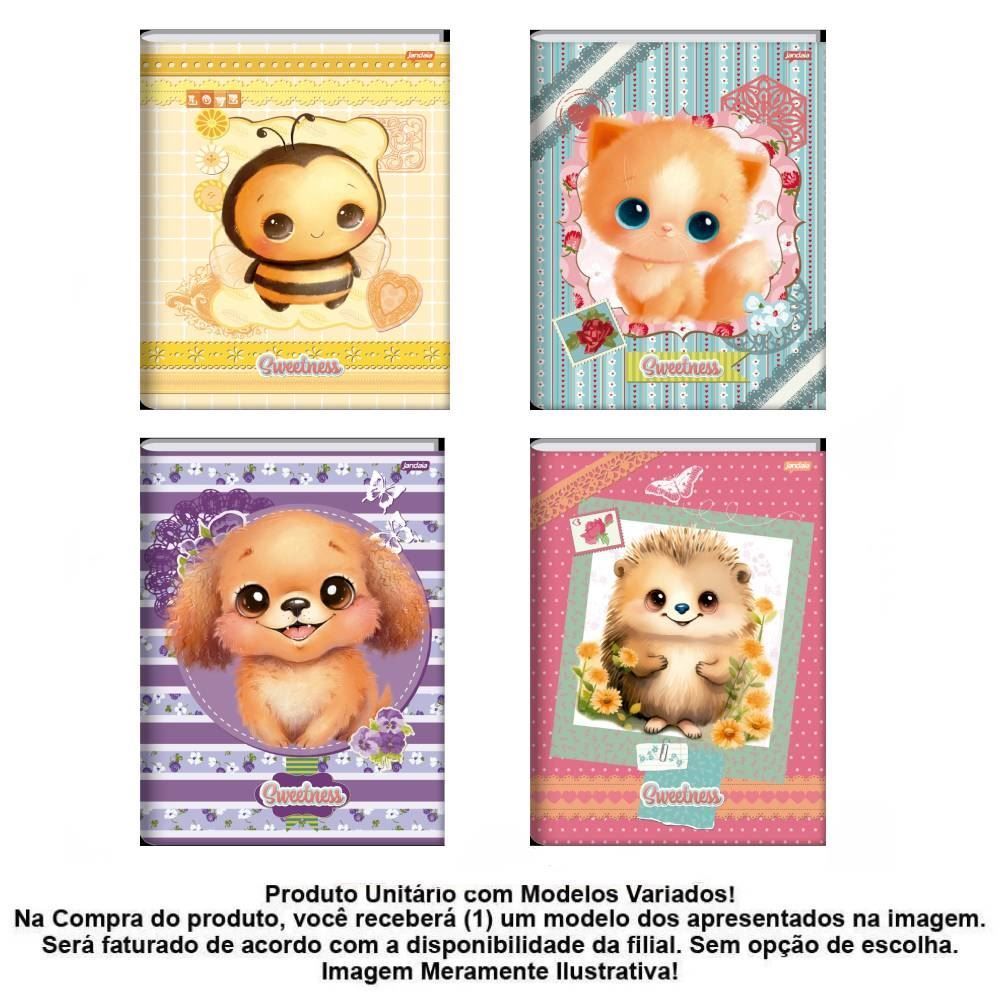 Caderno Capa Dura 1/4 Sweetness 80 Folhas Jandaia - Sortido