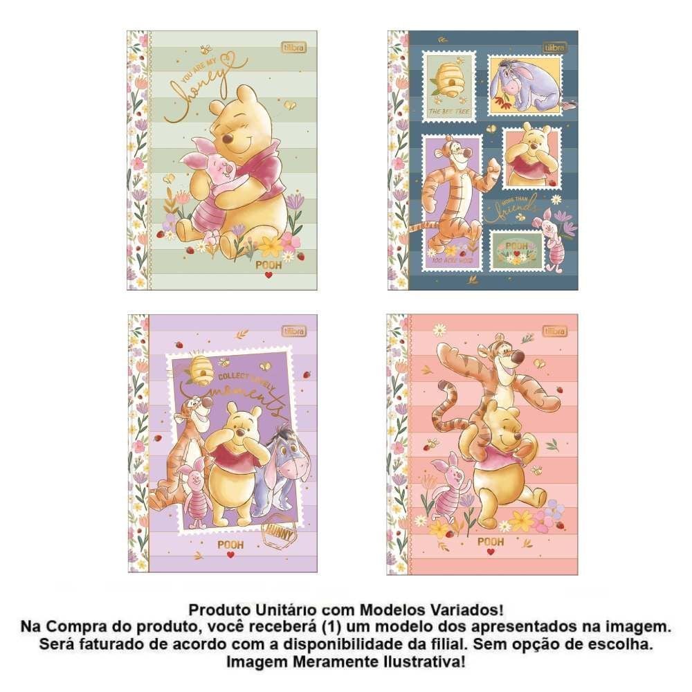 Caderno Capa Dura College Pooh 80 Folhas Tilibra - Sortido