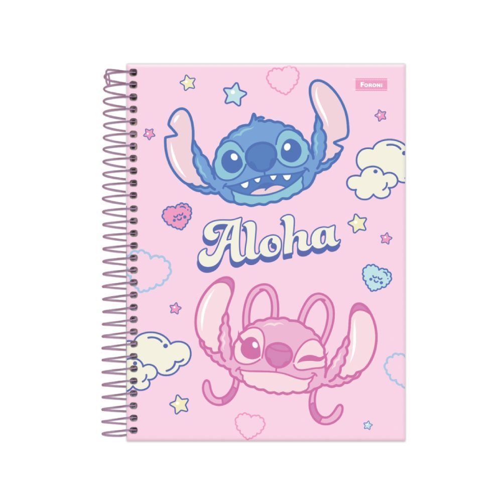 Caderno Capa Dura Papel de Carta Stitch 80 Folhas Foroni - Sortido