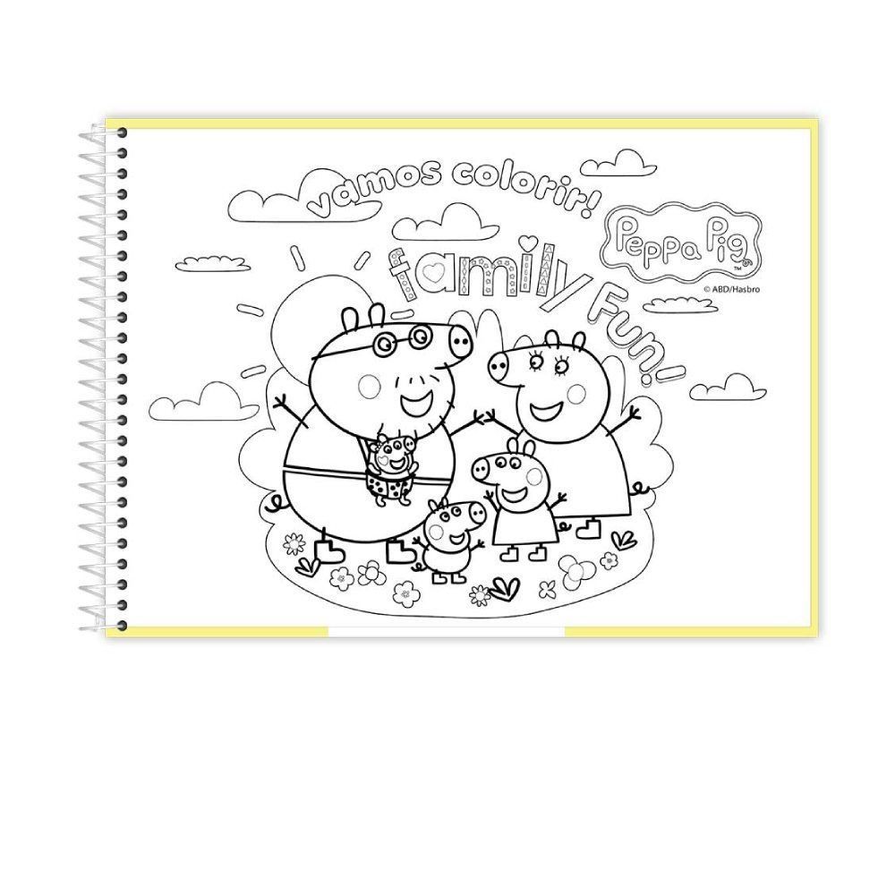 Caderno Cartografia e Desenho Peppa Pig 80 Folhas Credeal - Sortido
