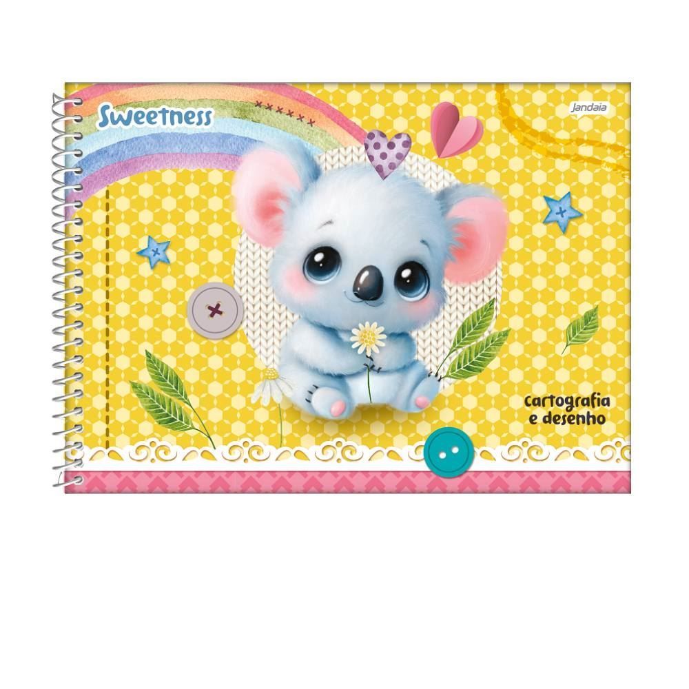 Caderno Cartografia e Desenho Sweetness 80 Folhas Jandaia - Sortido 
