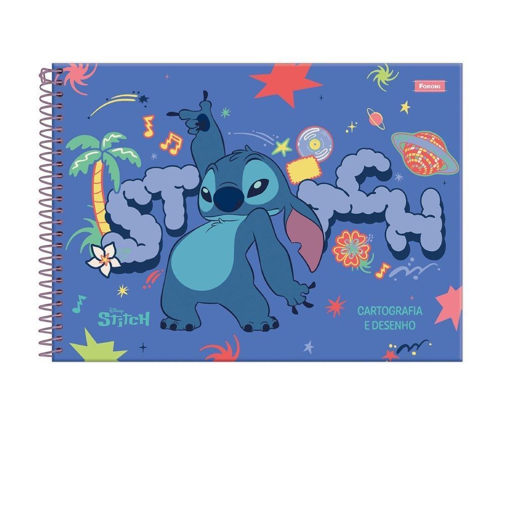 Caderno Cartografia e Desenho Stitch 80 Folhas Foroni - Sortido