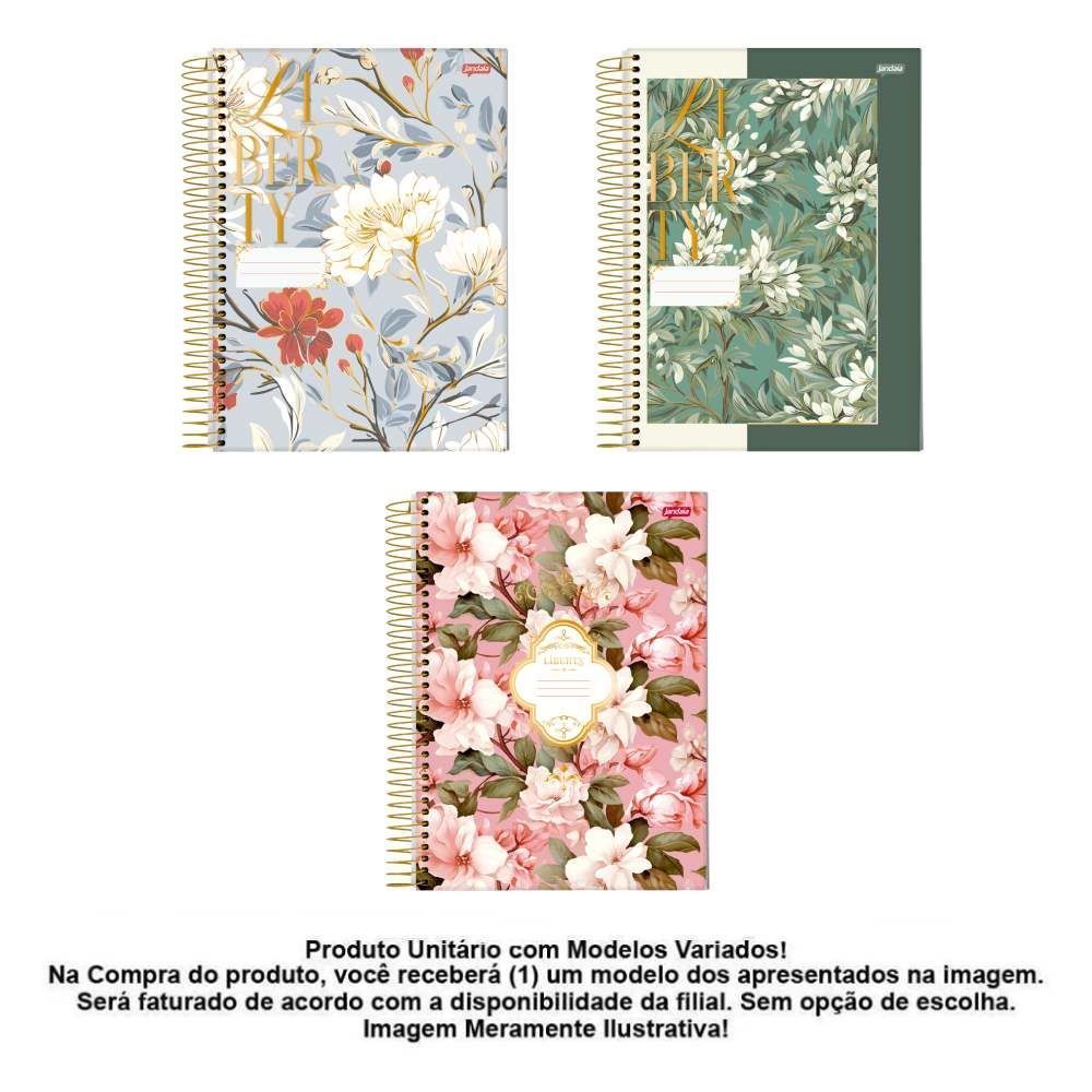 Caderno Espiral 1/8 Liberty 80 Folhas Jandaia - Sortido
