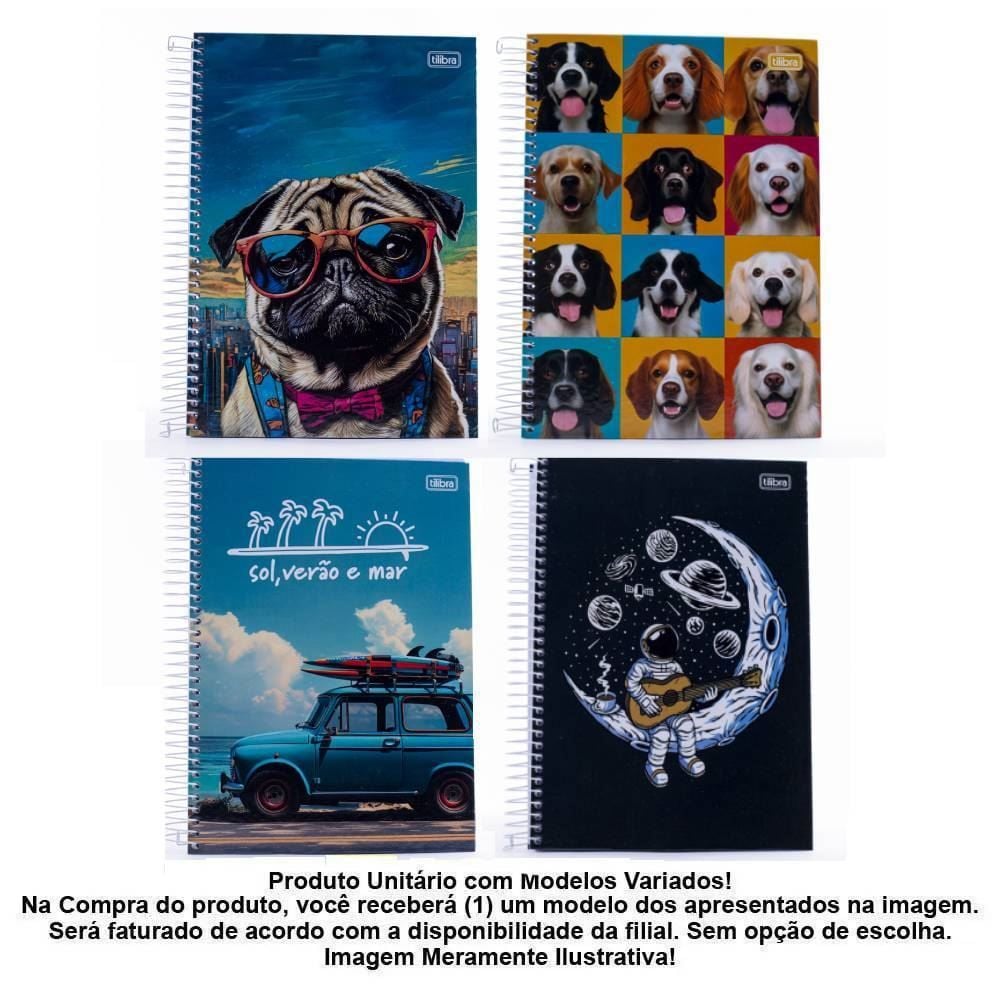 Caderno Espiral 1 Matéria 96 Folhas Tilibra - Sortido