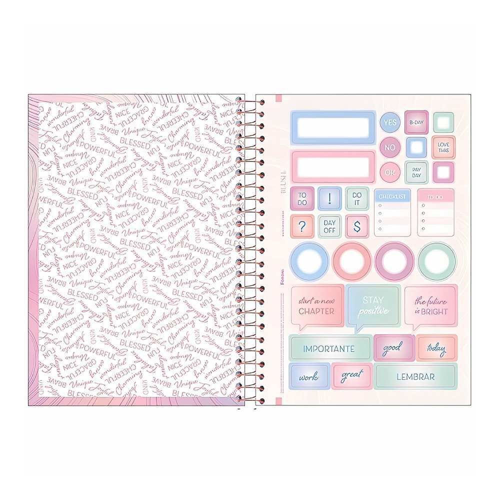 Caderno Espiral Capa Dura 1/4 Blush 80 Folhas Foroni - Sortido