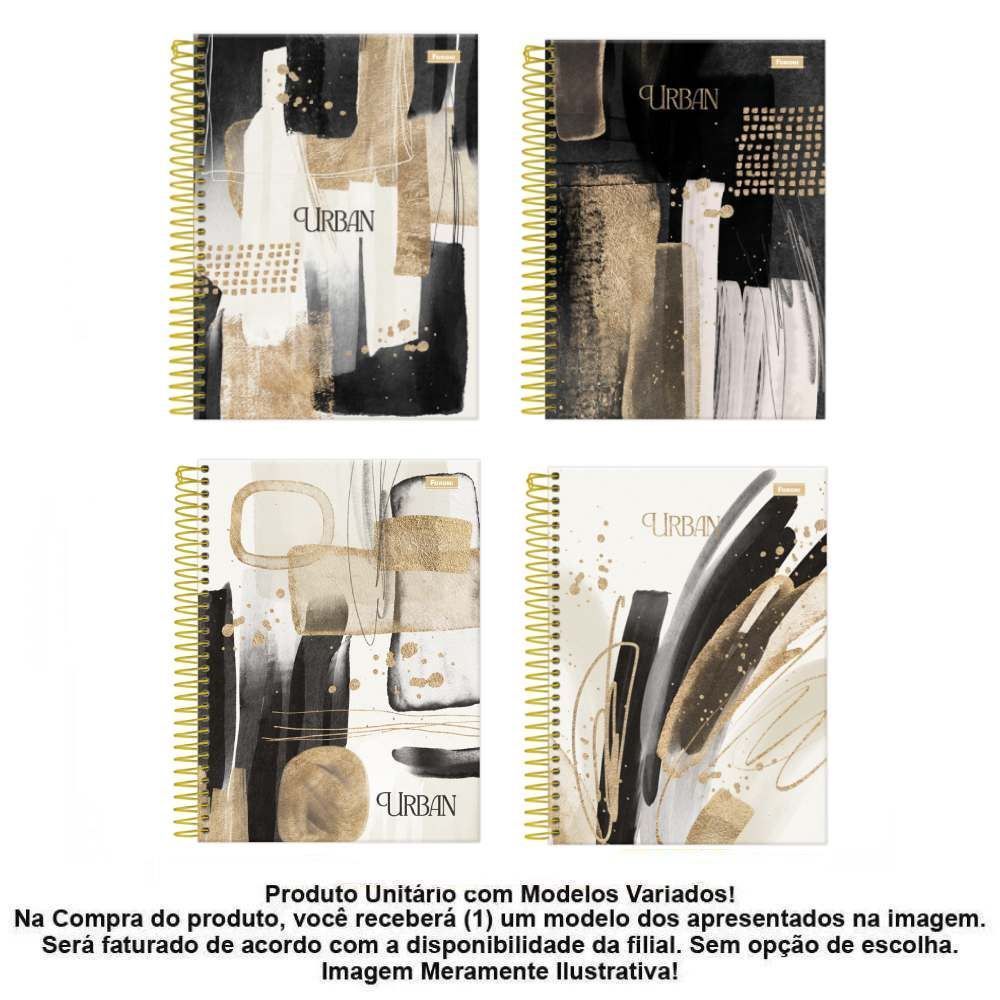 Caderno Espiral Capa Dura Urban 160 Folhas Foroni - Sortido