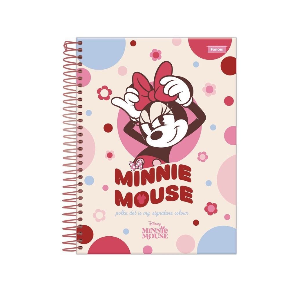 Caderno Espiral Colegial Papel de Carta Minnie 80 Folhas Foroni - Sortido