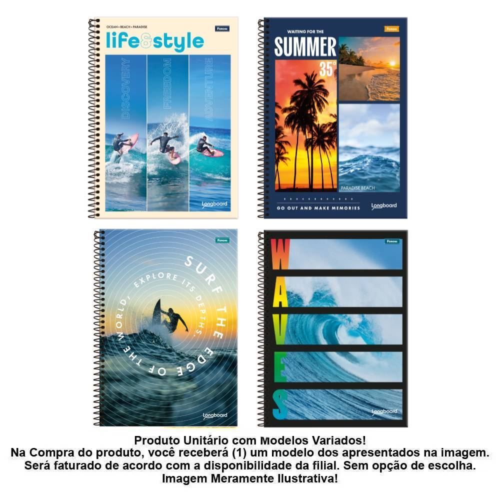 Caderno Espiral Esportes 10 Matérias Universitário Foroni - Sortido