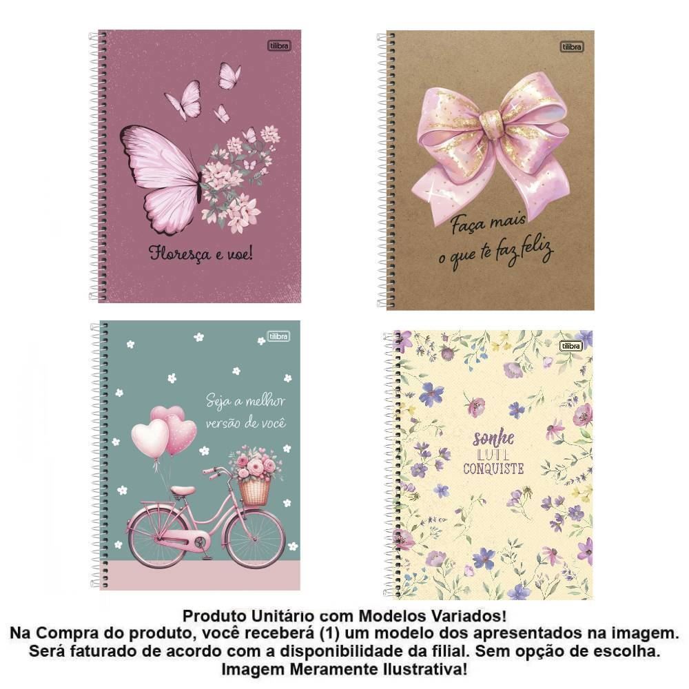 Caderno Espiral Feminino Havan 320 Folhas Tilibra - Sortido
