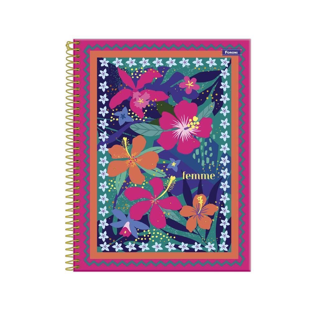 Caderno Espiral Femme 10 Matérias Universitário Foroni - Sortido
