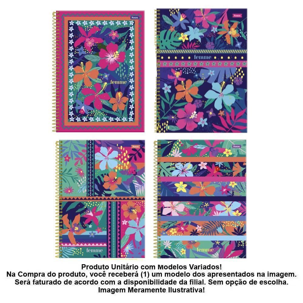 Caderno Espiral Femme 10 Matérias Universitário Foroni - Sortido