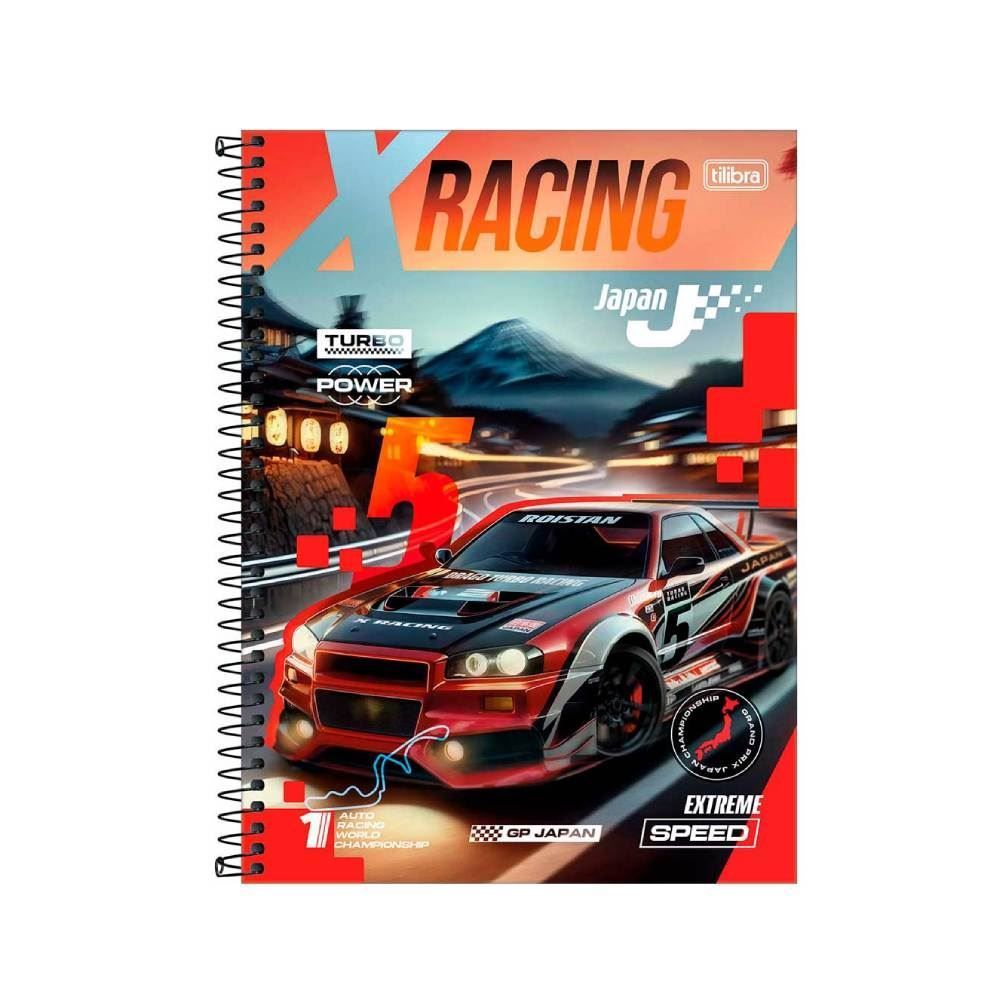 Caderno Espiral Universitário 80 Folhas 1 Matéria X-Racing Tilibra - Sortido