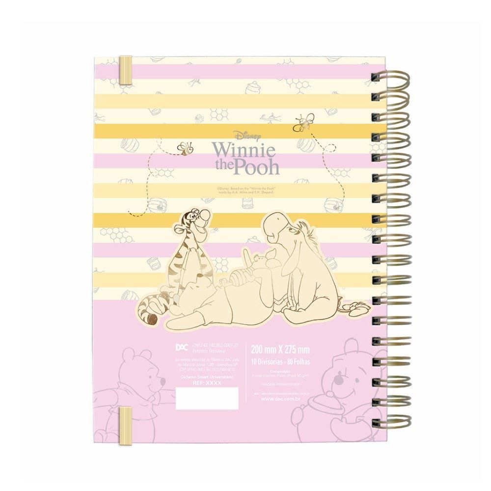 Caderno Smart Universitário Pooh Dac - 80 Folhas