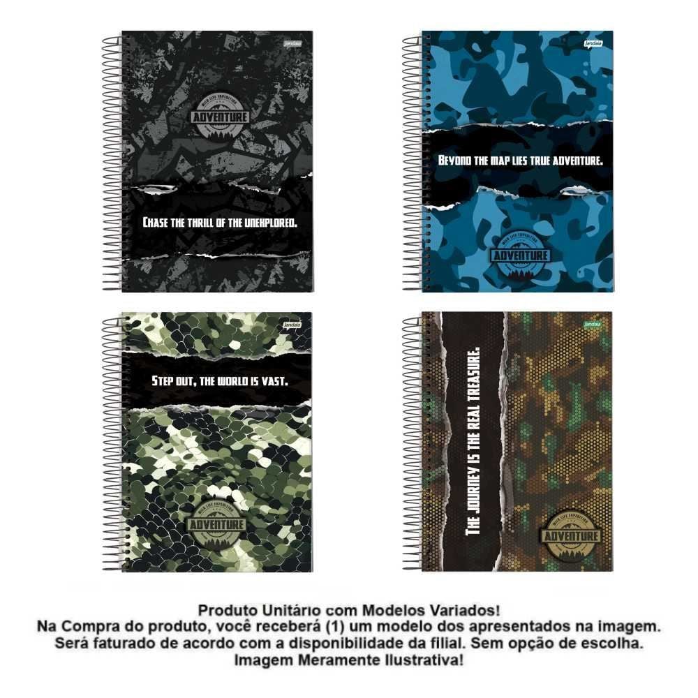 Caderno Universitário Espiral Adventure 80 Folhas Jandaia - Sortido