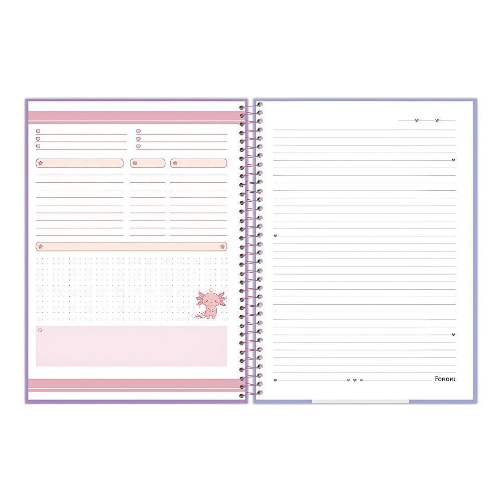 Caderno Universitário Espiral Axolove 80 Folhas Foroni - Sortido