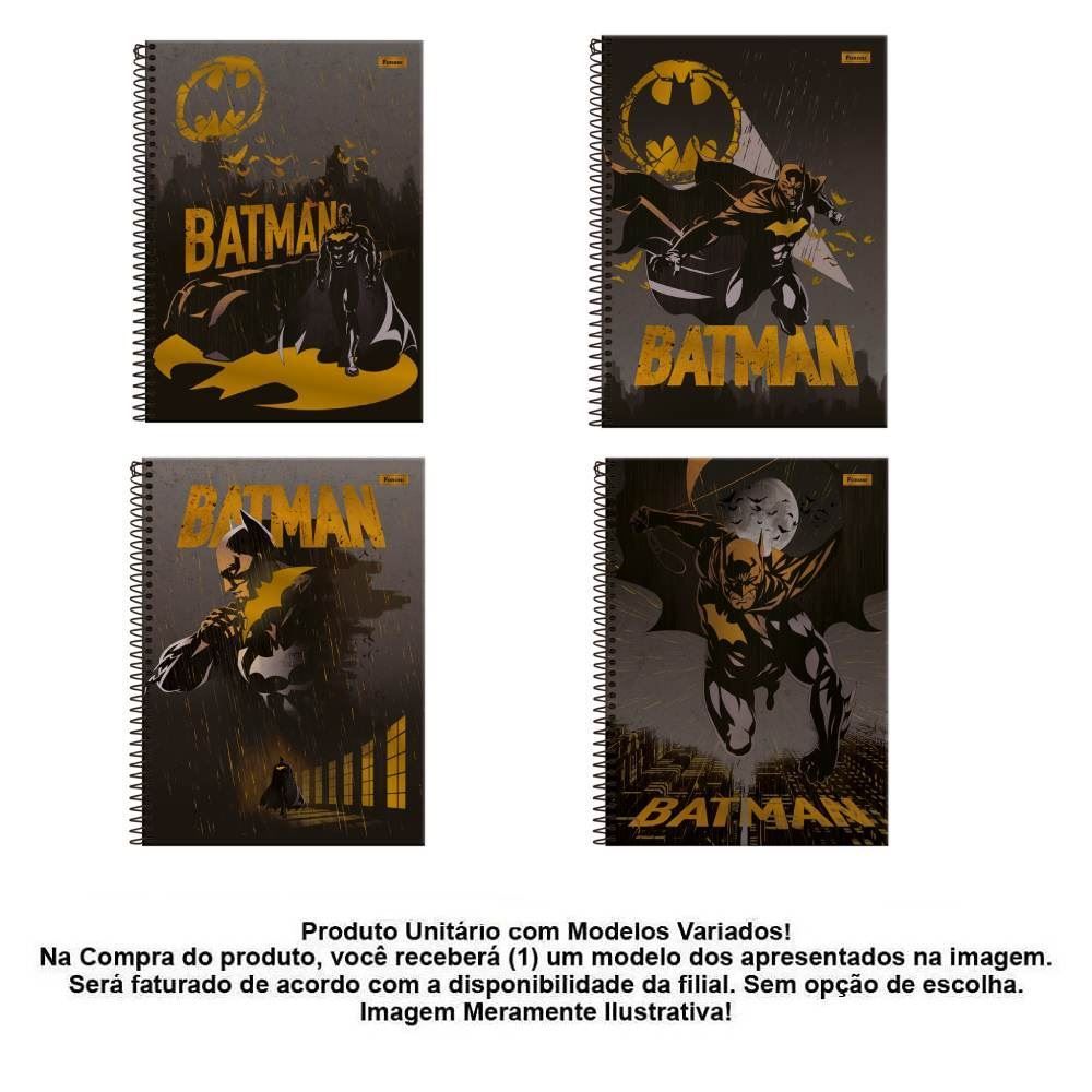 Caderno Universitário Espiral Batman 80 Folhas Foroni - Sortido