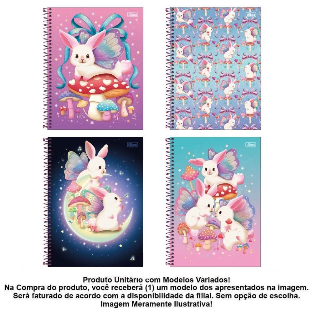 Caderno Universitário Espiral Bunnyfly 80 Folhas Tilibra - Sortido