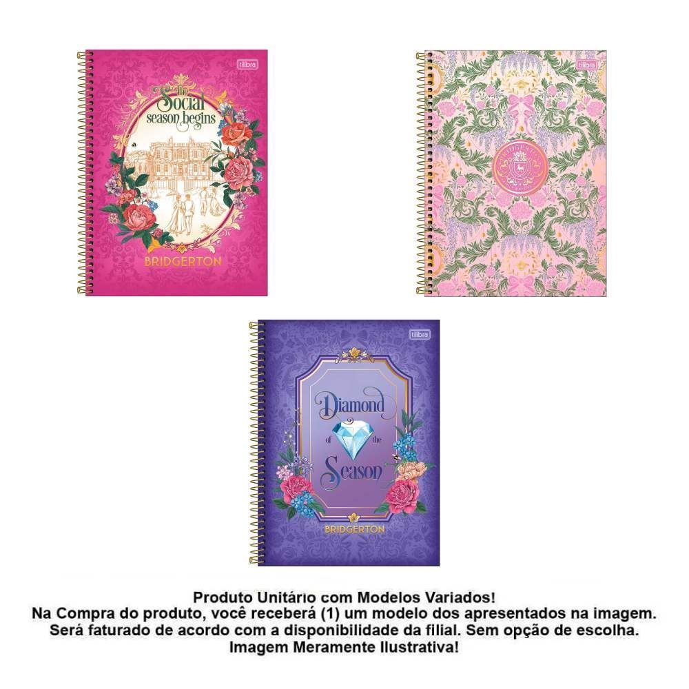 Caderno Universitário Espiral Capa Dura Connect Bridgerton 160 Folhas Tilibra - Sortido
